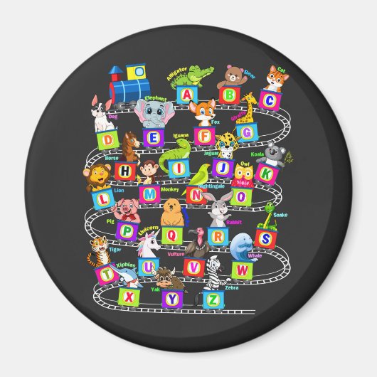Alfabet Animal ABCs Learning Circle Magneet (Voorkant)