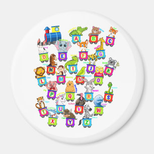 Alfabet Animal ABCs Learning Circle Magnet