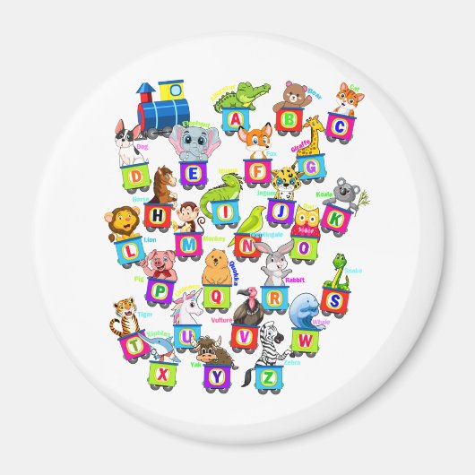 Alfabet Animal ABCs Learning Circle Magnet (Voorkant)