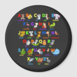 Alfabet Animal ABCs Learning Circle Magnet<br><div class="desc">Alphabet Animal ABCs die Funny Gift Circle Magnet Classic Collectie leren.</div>