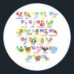 Alfabet Animal ABCs Learning Ronde Sticker<br><div class="desc">Alphabet Animal ABCs die Funny Gift Classic Round Sticker Classic Collectie leren.</div>