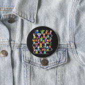 Alfabet Animal ABCs Learning Round Ronde Button 7,6 Cm (In situ)