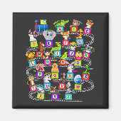 Alfabet Animal ABCs Learning Square Magneet (Voorkant)
