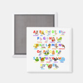 Alfabet Animal ABCs Learning Square Magnet (Voorkant / Achterkant)