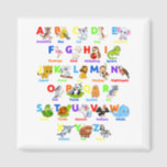 Alfabet Animal ABCs Learning Square Magnet<br><div class="desc">Alphabet Animal ABCs die Funny Gift Square Magnet Classic Collectie leren.</div>