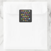 Alfabet Animal ABCs Learning Square Sticker (Tas)