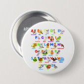 Alfabet Animal ABCs Ronde Button (Voorkant /achterkant)