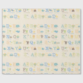 Alfabet Animals booys Birthday Cute Letters Cadeaupapier (Vlak)