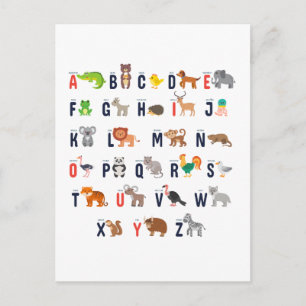 Alfabet Animals - super schattig! Briefkaart