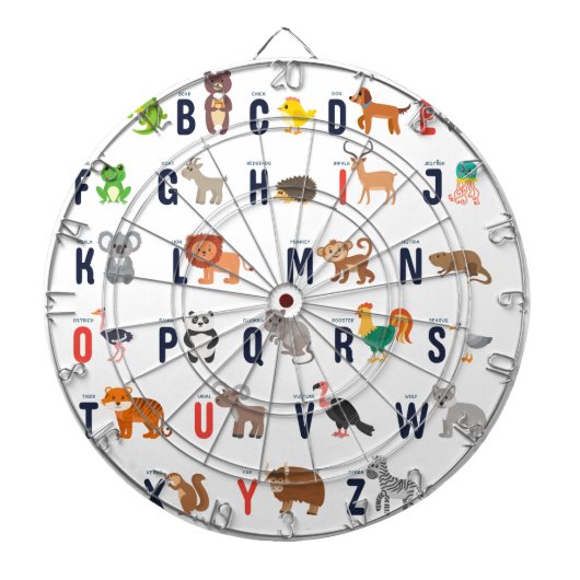 Alfabet Animals - super schattig! Dartbord (Voorkant)