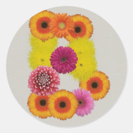 Alfabet B in de bloem Ronde Sticker