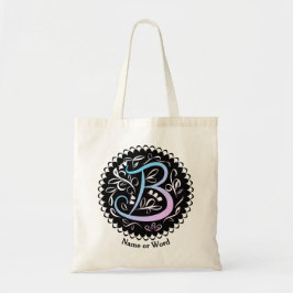 Alfabet B Monogram Handschrift Tote Bag