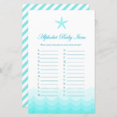 Alfabet Baby - Baby shower game (Voorkant / Achterkant)