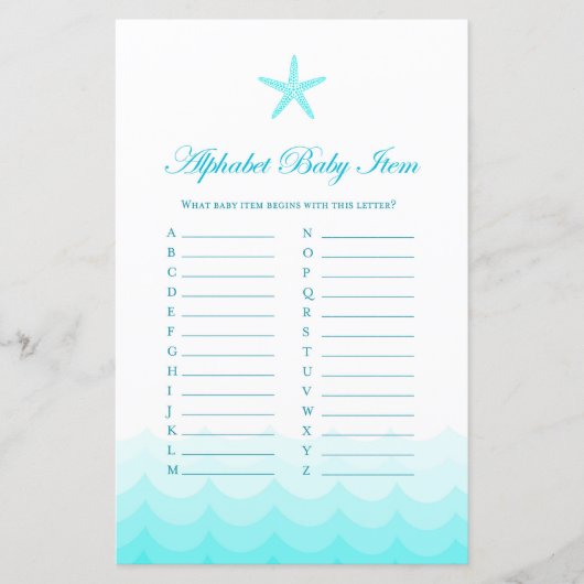 Alfabet Baby - Baby shower game (Voorkant)