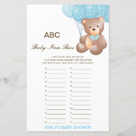 Alfabet Baby Baby shower Game PRINED