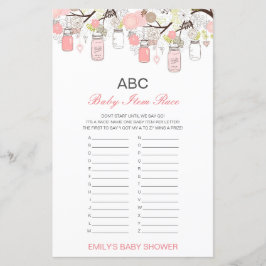 Alfabet Baby Baby shower Game PRINED