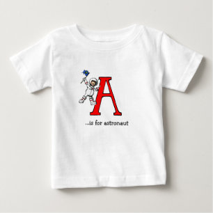 Alfabet Baby T-Shirt: A is voor Astronaut