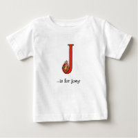 Alfabet Baby T-Shirt: J is voor Joey