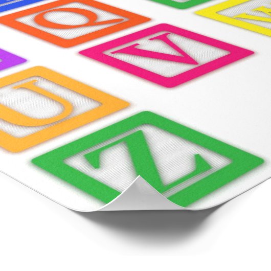 Alfabet babyblokken poster (Hoek)