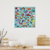 Alfabet Beach - poster (Keuken)