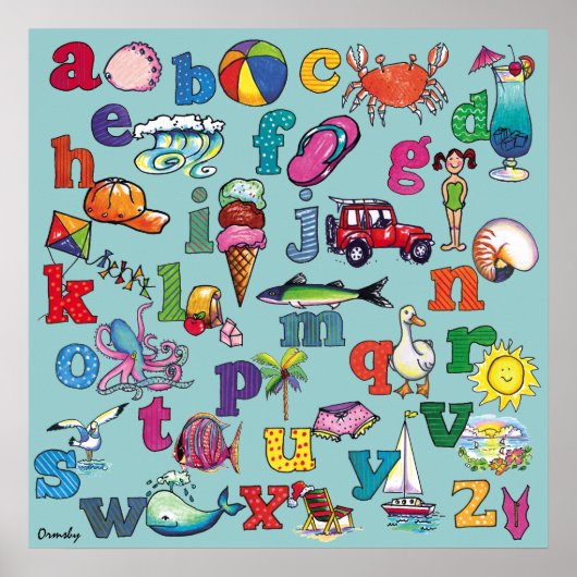 Alfabet Beach - poster (Voorkant)