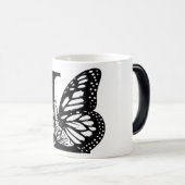 Alfabet black butterfly magische mok (Voorkant rechts)