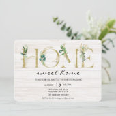 Alfabet Blad Housewarming Uitnodiging (Staand voorkant)