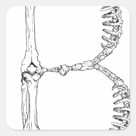 Alfabet Botletter B Vierkante Sticker (Voorkant)