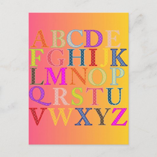 Alfabet Briefkaart (Voorkant)