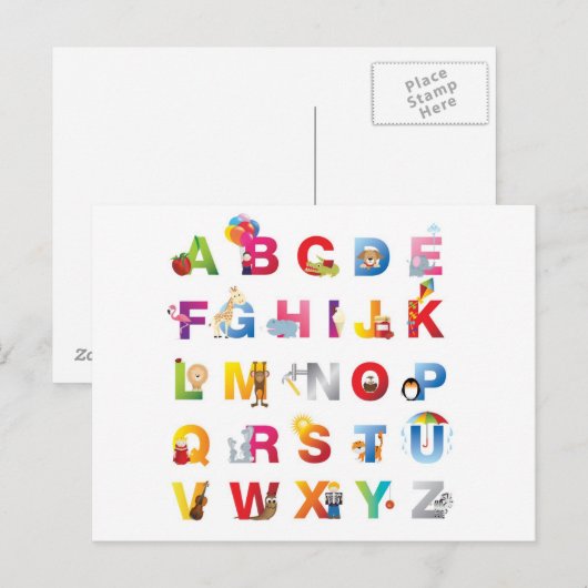 alfabet briefkaart (Voorkant / Achterkant)