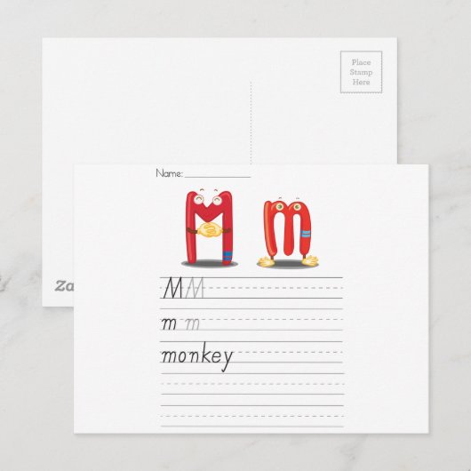 Alfabet Briefkaart (Voorkant / Achterkant)