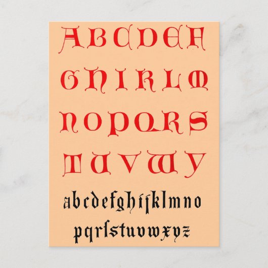 Alfabet Briefkaart (Voorkant)