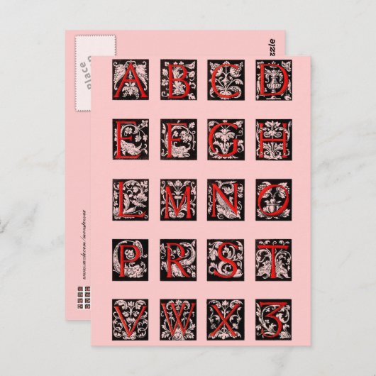 Alfabet Briefkaart (Voorkant / Achterkant)