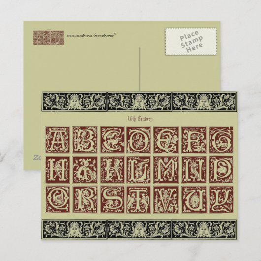 Alfabet Briefkaart (Voorkant / Achterkant)