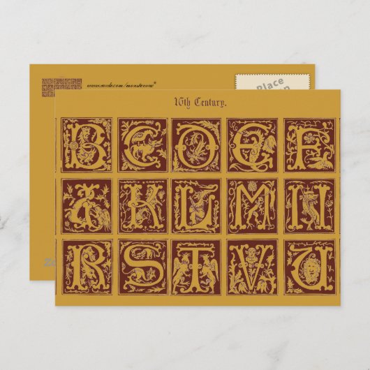 Alfabet Briefkaart (Voorkant / Achterkant)