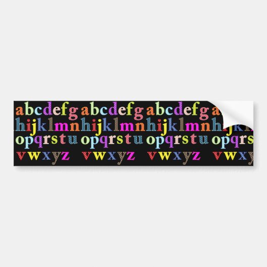 Alfabet Bumpersticker (Voorkant)