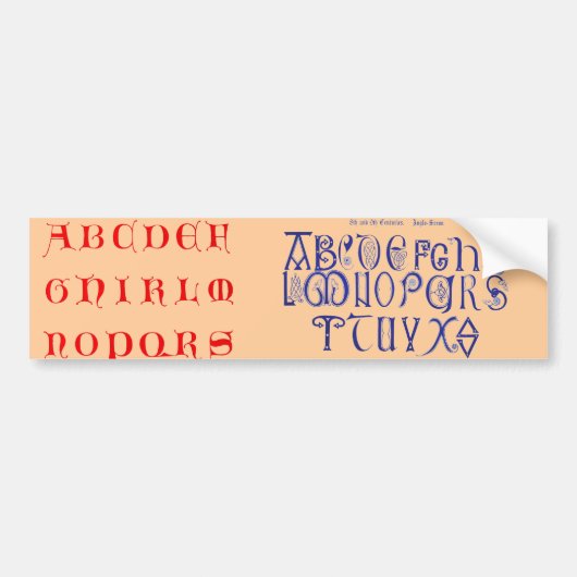 Alfabet Bumpersticker (Voorkant)