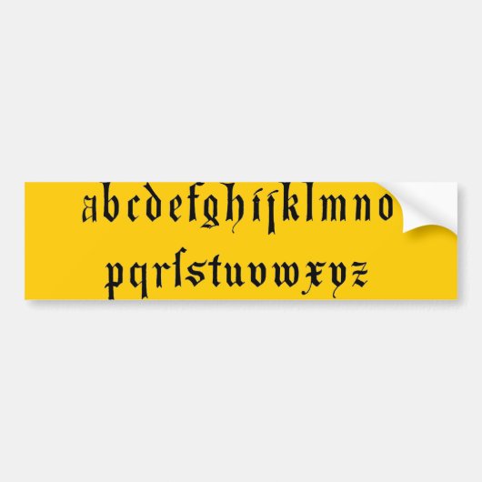Alfabet Bumpersticker (Voorkant)