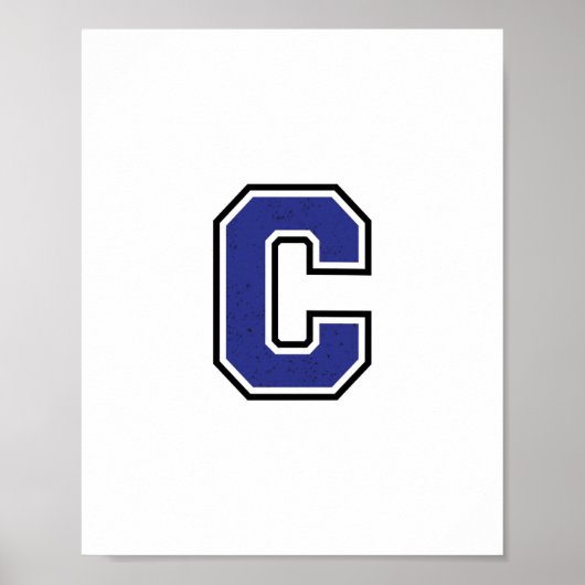 Alfabet C in blauwe kleur Poster (Voorkant)