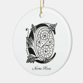 Alfabet c, letter c, monogram c, keramische siervo keramisch ornament (Links)