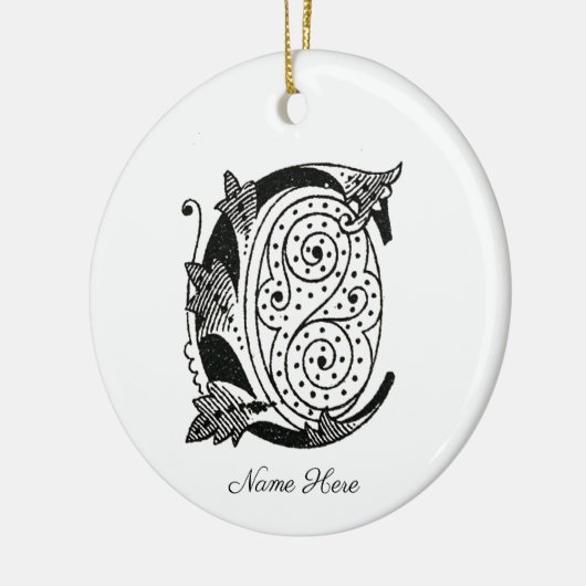 Alfabet c, letter c, monogram c, keramische siervo keramisch ornament (Links)