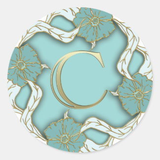 Alfabet C monogram Ronde Sticker