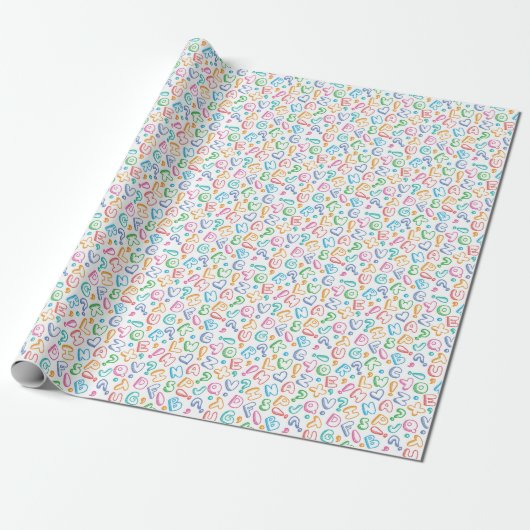 alfabet cadeaupapier (Uitgerold)