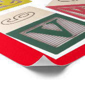 Alfabet Chart Extra grote gekleurde blokken Poster (Hoek)