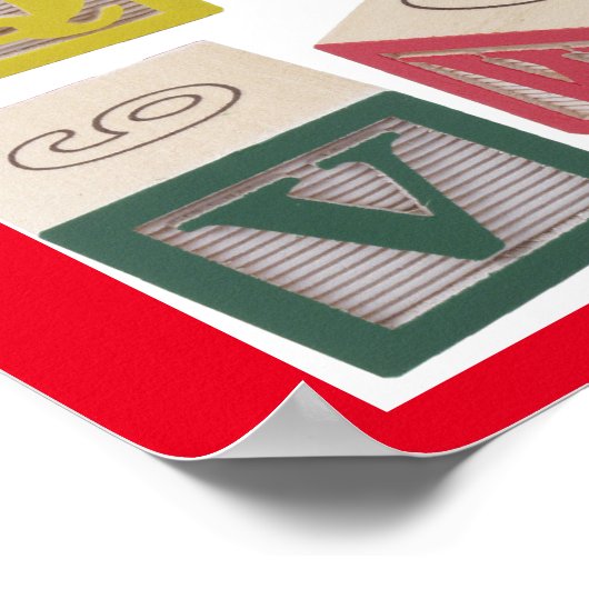 Alfabet Chart Extra grote gekleurde blokken Poster (Hoek)