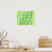 Alfabet Chart for Adults, Green Upper Hoesje Poster (Keuken)