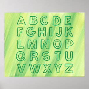 Alfabet Chart for Adults, Green Upper Hoesje Poster