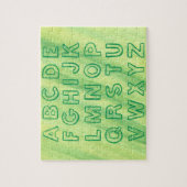 Alfabet Chart Upper Hoesje Letters Puzzle Green Legpuzzel (Verticaal)