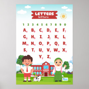 Alfabet & Cijfers Educatief Poster