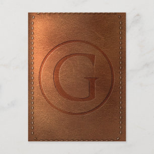 alfabet cuir lettre G Briefkaart